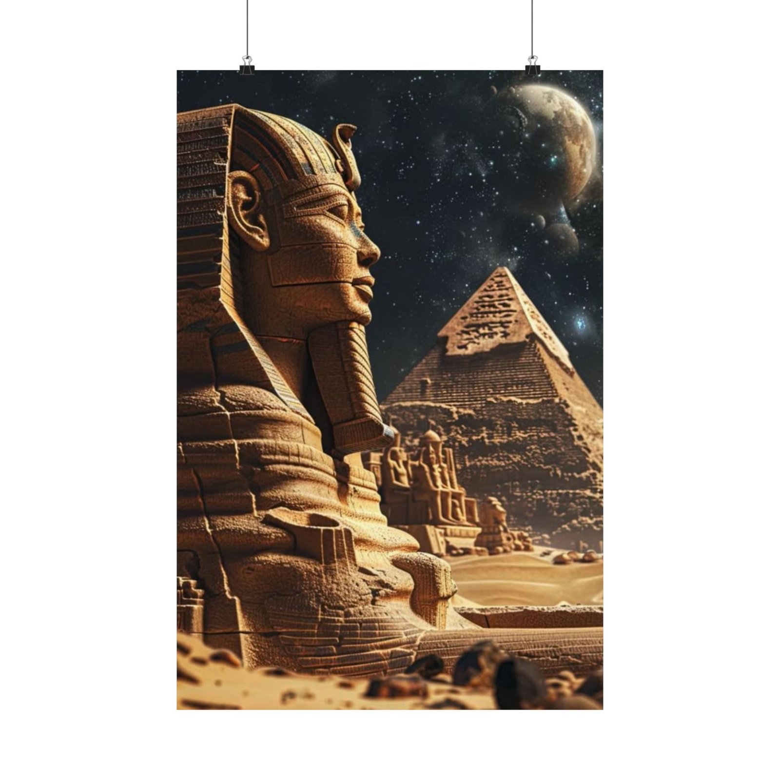 Ancient Egypt Matte Poster, Egyptian Art Print, Pyramid Wall Decor, Home Office Aesthetic, Gift for History Lovers - Image 2