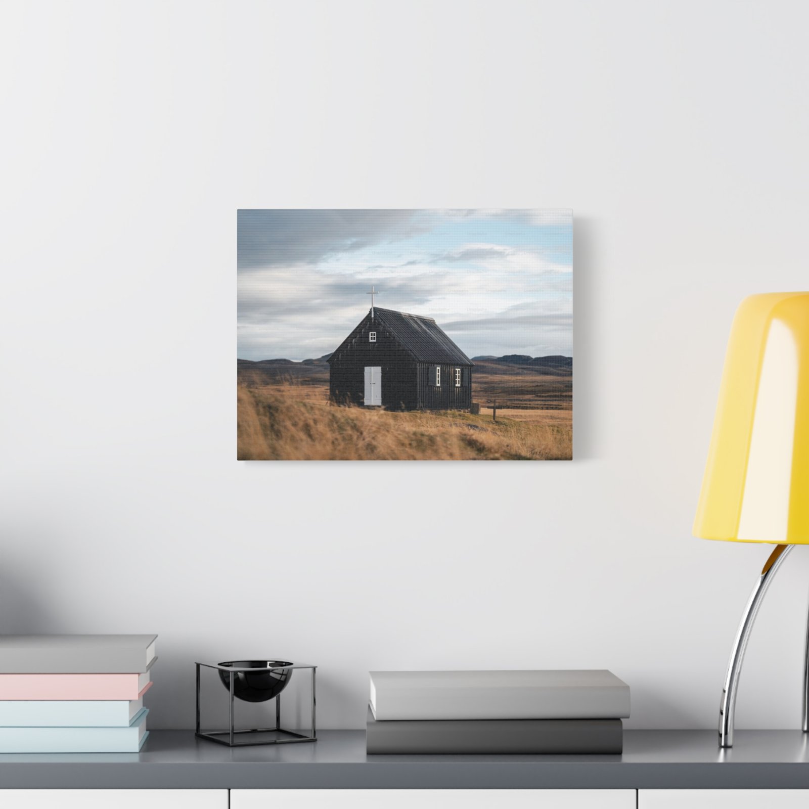 Black Church Canvas Print, Minimalist Wall Art, Home Decor, Nature Photography, Rustic Decoration, Gift for Art Lovers - Image 4