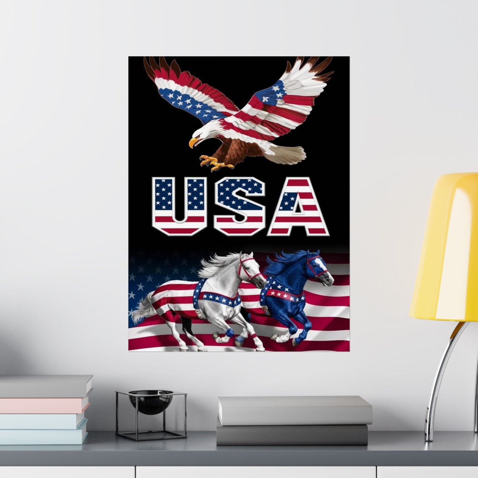 Patriotic Matte Vertical Posters - USA Eagle & Horses, American Flag Decor, Independence Day, Memorial Day, Gift for Veterans - Image 10