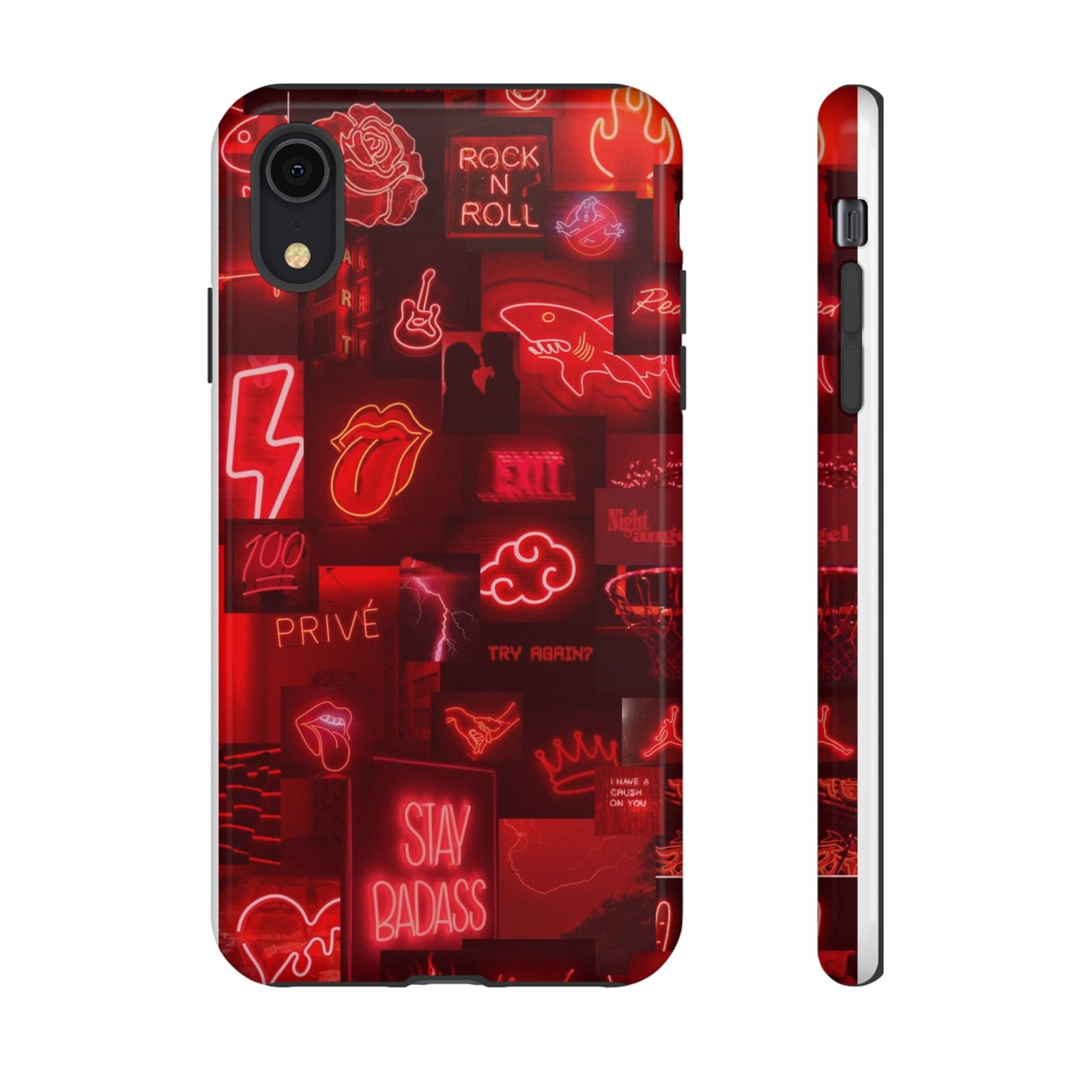 Rock n Roll Phone Case, Edgy Neon Phone Cover, Unique Gift for Music Lovers, Stay Badass Phone Accessory, Rocker Style Cell Phone Case - Image 7