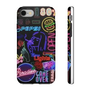 Retro Neon Phone Case - Vintage Aesthetic, Fun Gift for Teens, Unique iPhone Cover, Colorful Tech Accessories, Tough Cases