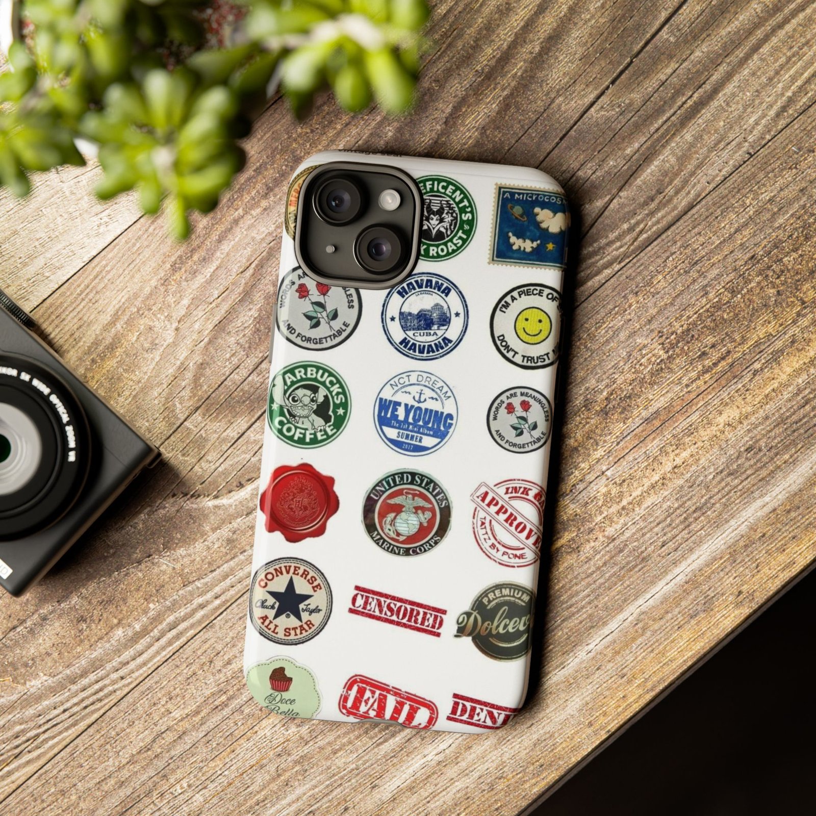Vintage Patch Phone Case, Tough Cases, Retro Design, Unique Gifts for Coffee Lovers, Fun Cell Phone Cover, Hipster Accessory - Image 109