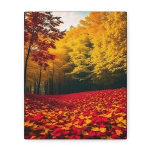 Autumn Forest Canvas Art, Colorful Fall Wall Decor, Nature Lovers Gift, Cozy Home Decoration, Perfect for Thanksgiving