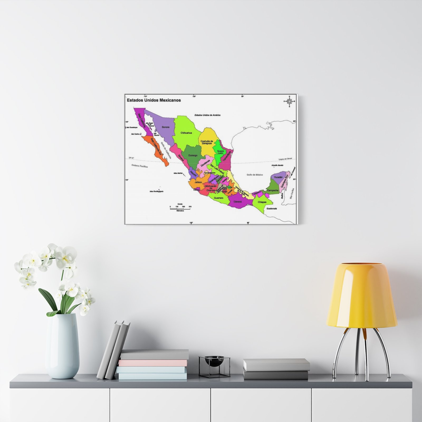 MAPA MEXICO Vibrant Mexican Map Canvas Art | Stretched Wall Decor for Home | Colorful Geography Decor , Teachers, Students - Image 5