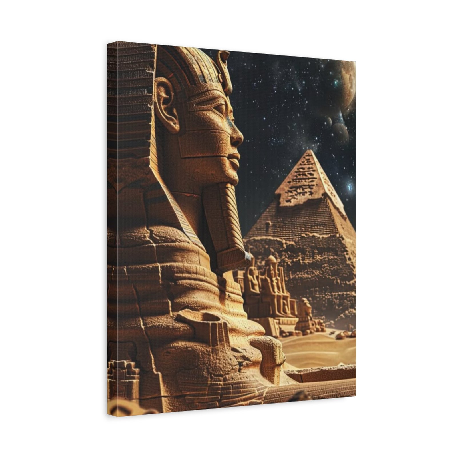 Vintage Egyptian Canvas Art - Wall Decor, Pyramid Print, Home Decor, Unique Gift, Bohemian Style, Bedroom Art - Image 3