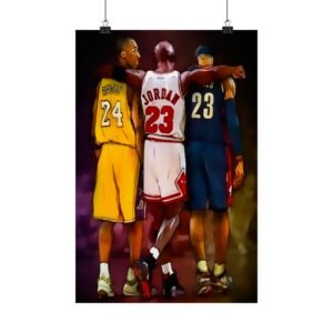 Legendary Basketball Trios Matte Vertical Posters, Sports Art, Home Decor, Gift for Basketball Fans, Wall Art, Sports Collectibles, Unique