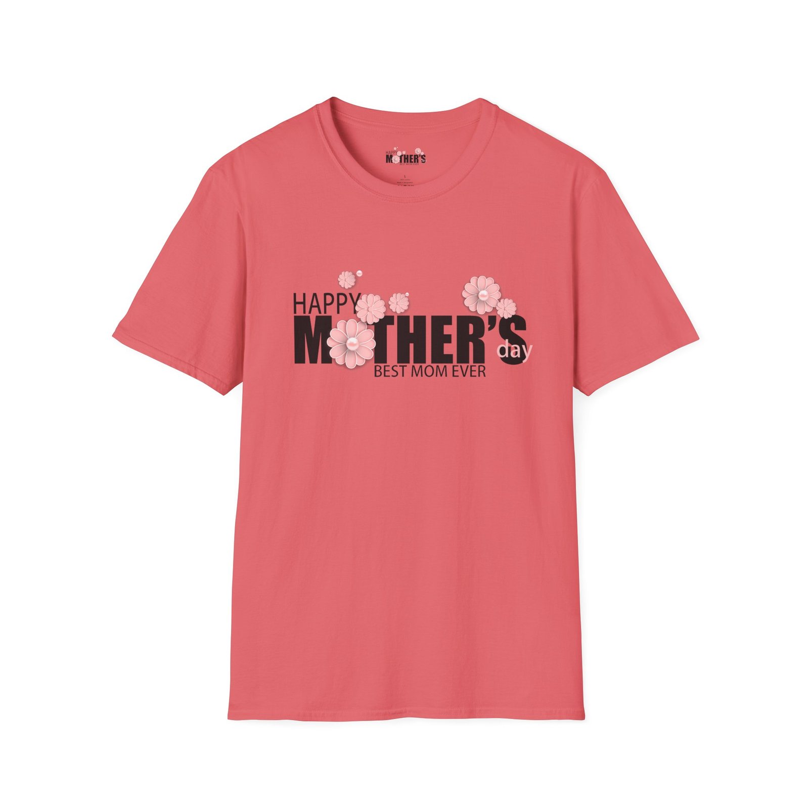 Mother's Day Floral T-Shirt | Gift for Mom | Softstyle Tee | Mother's Day Celebration | Best Mom Ever | Casual Wear | Floral Print - Image 2