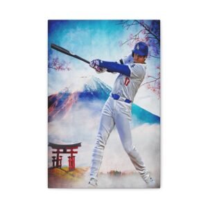 Baseball Wall Art, Matte Canvas Print of Player Swinging, Sports Decor for Fans, Perfect Gift for Birthdays or Sports Events, Home or Office