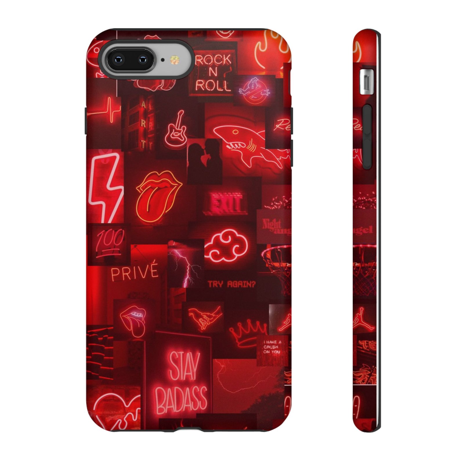 Rock n Roll Phone Case, Edgy Neon Phone Cover, Unique Gift for Music Lovers, Stay Badass Phone Accessory, Rocker Style Cell Phone Case - Image 4
