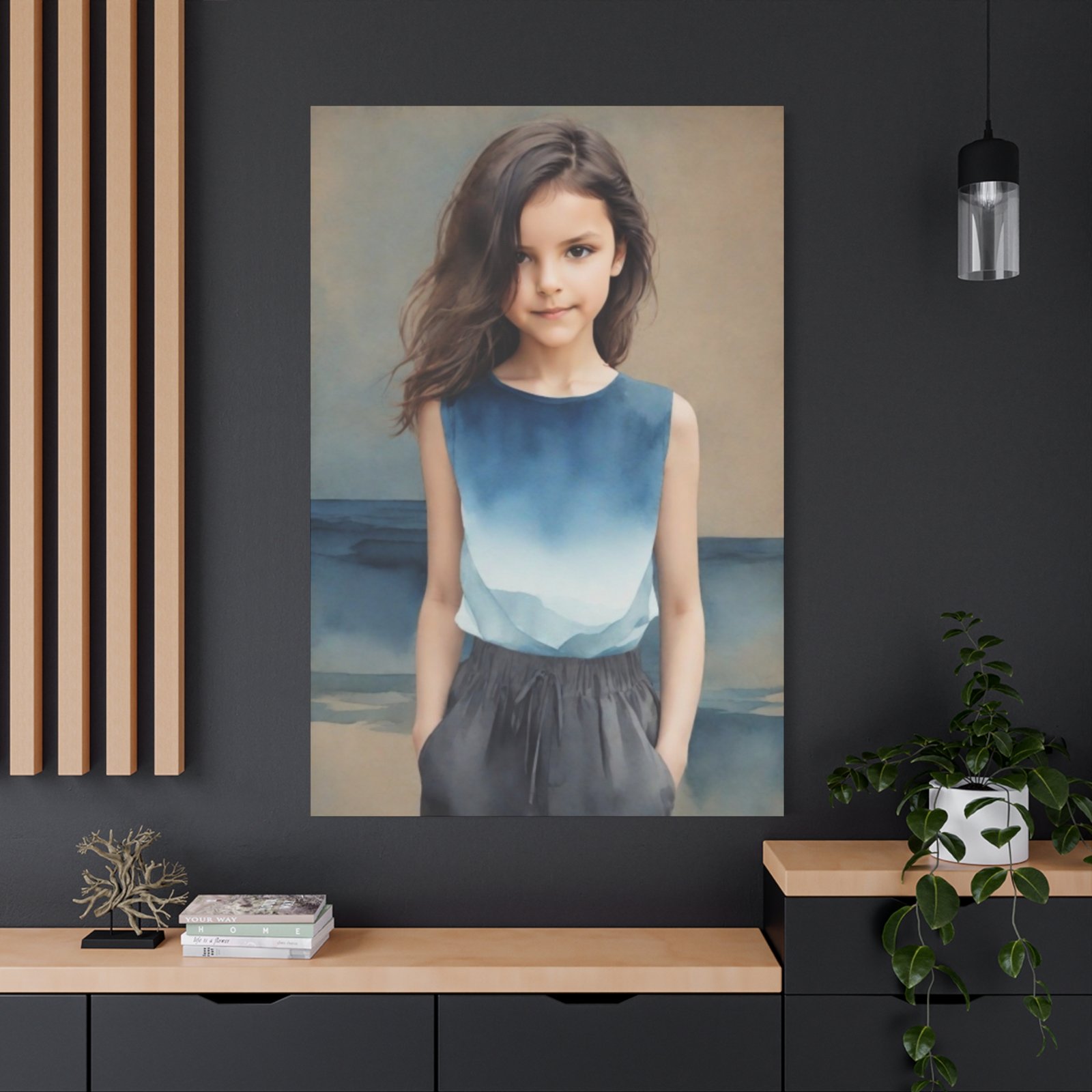 Pretty Girl Ocean-Inspired Wall Art, Matte Canvas Print for Home Decor, Unique Kid's Room Art, Beach Themed Art, Gifts for Ocean Lovers - Image 8