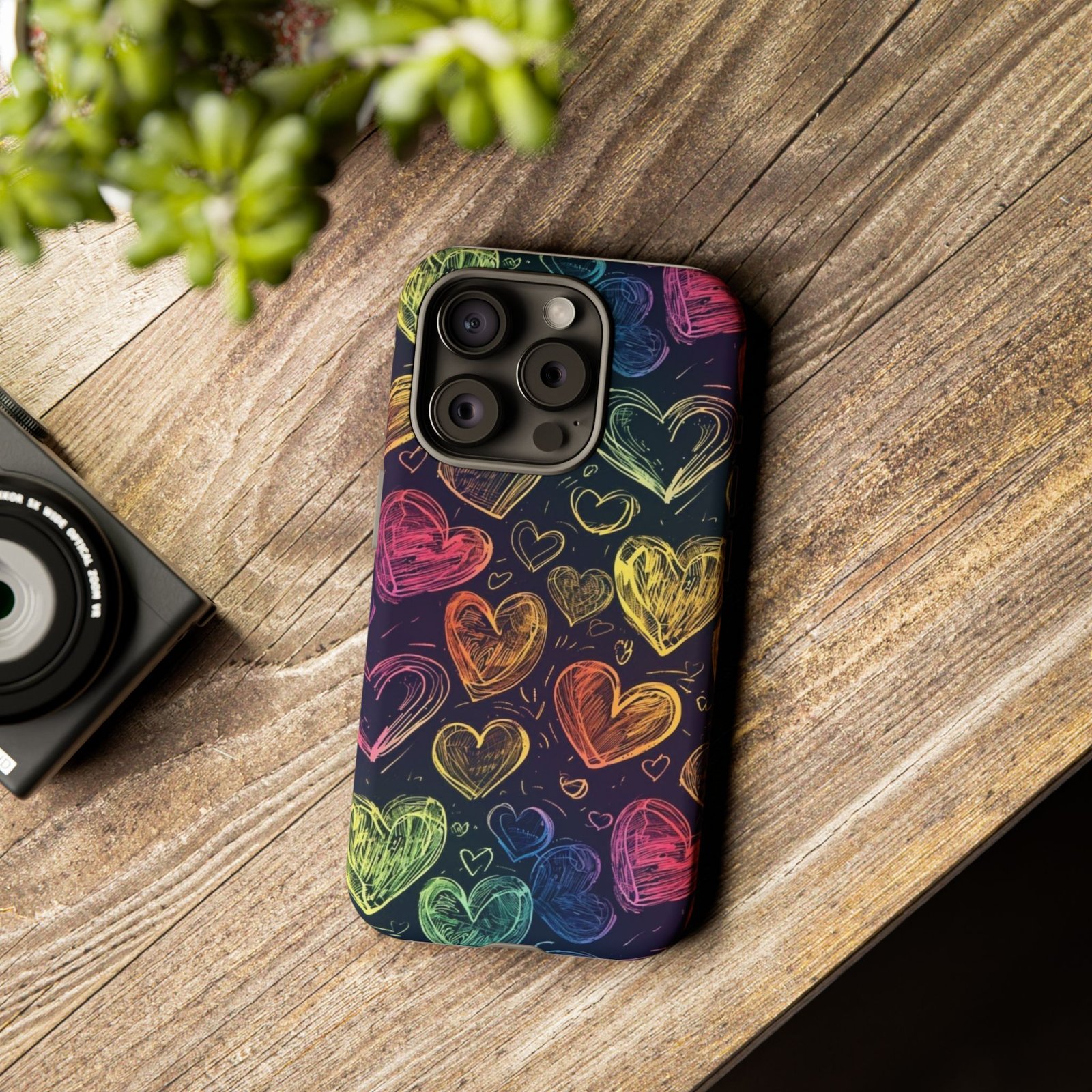 Colorful Heart Phone Case, Rainbow Love Design, Tough Phone Case, Gift for Couples, Fun Phone Accessory, Cute Heart Case - Image 74