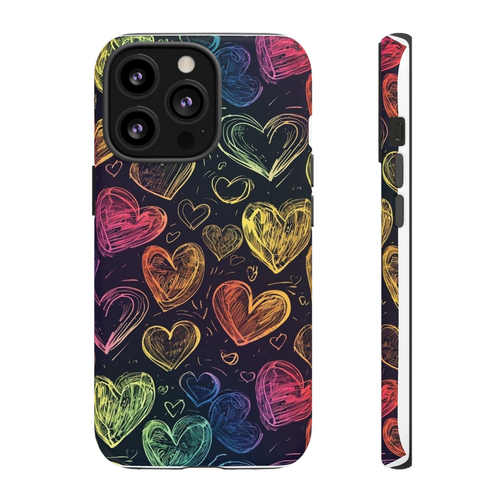 Colorful Heart Phone Case, Rainbow Love Design, Tough Phone Case, Gift for Couples, Fun Phone Accessory, Cute Heart Case - Image 15