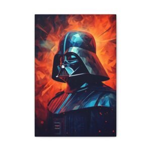 Darth Vader Geometric Canvas Art Print, Star Wars Wall Decor, Modern Home Aesthetic, Geek Gift for Star Wars Fans, Unique Art Piece for