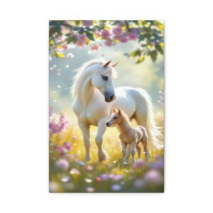 Whimsical Horse Canvas Art, Enchanting Wall Decor for Animal Lovers, Nursery, Kids Room, Mother's Day, Gift for Her, Vintage Style Art