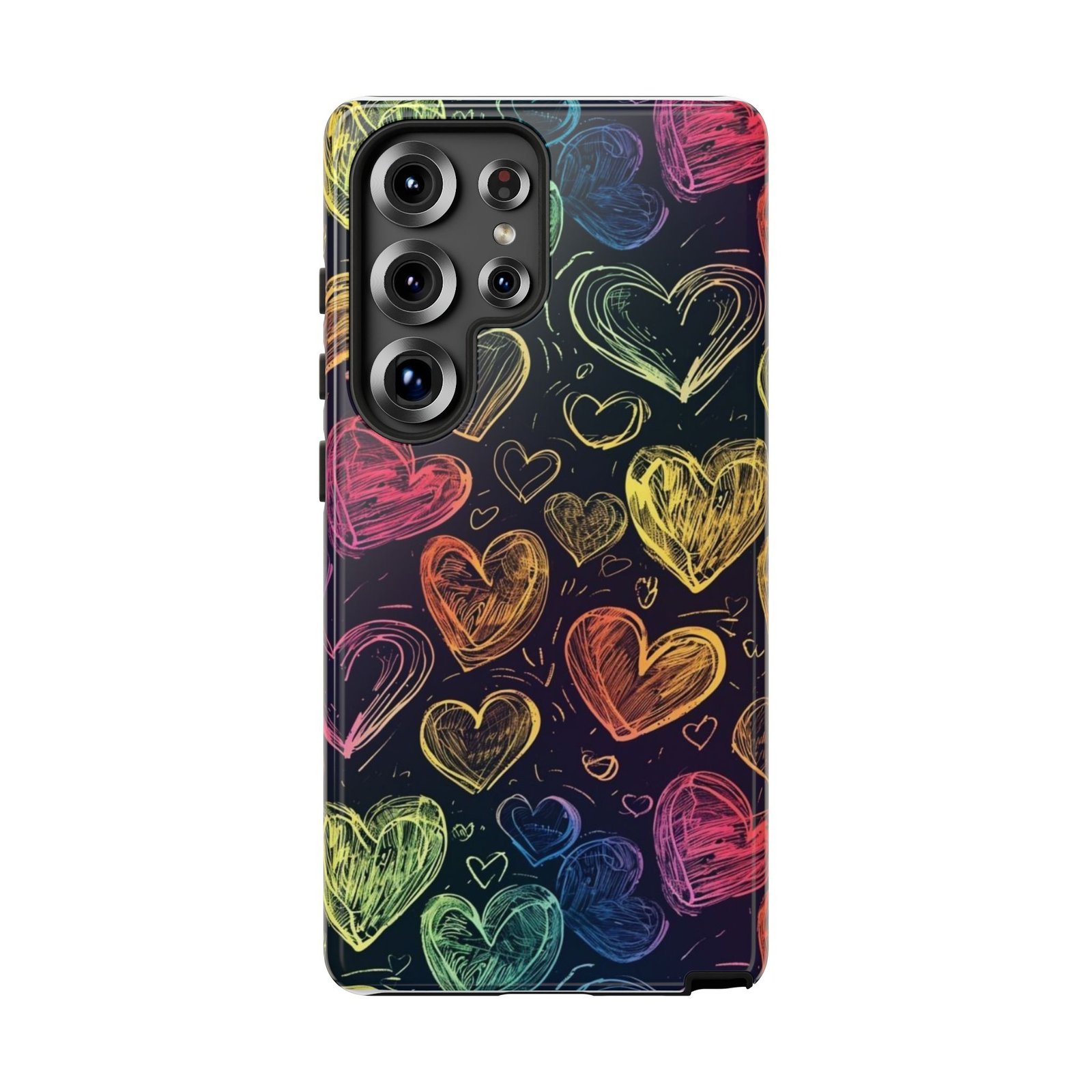 Colorful Heart Phone Case, Rainbow Love Design, Tough Phone Case, Gift for Couples, Fun Phone Accessory, Cute Heart Case - Image 130