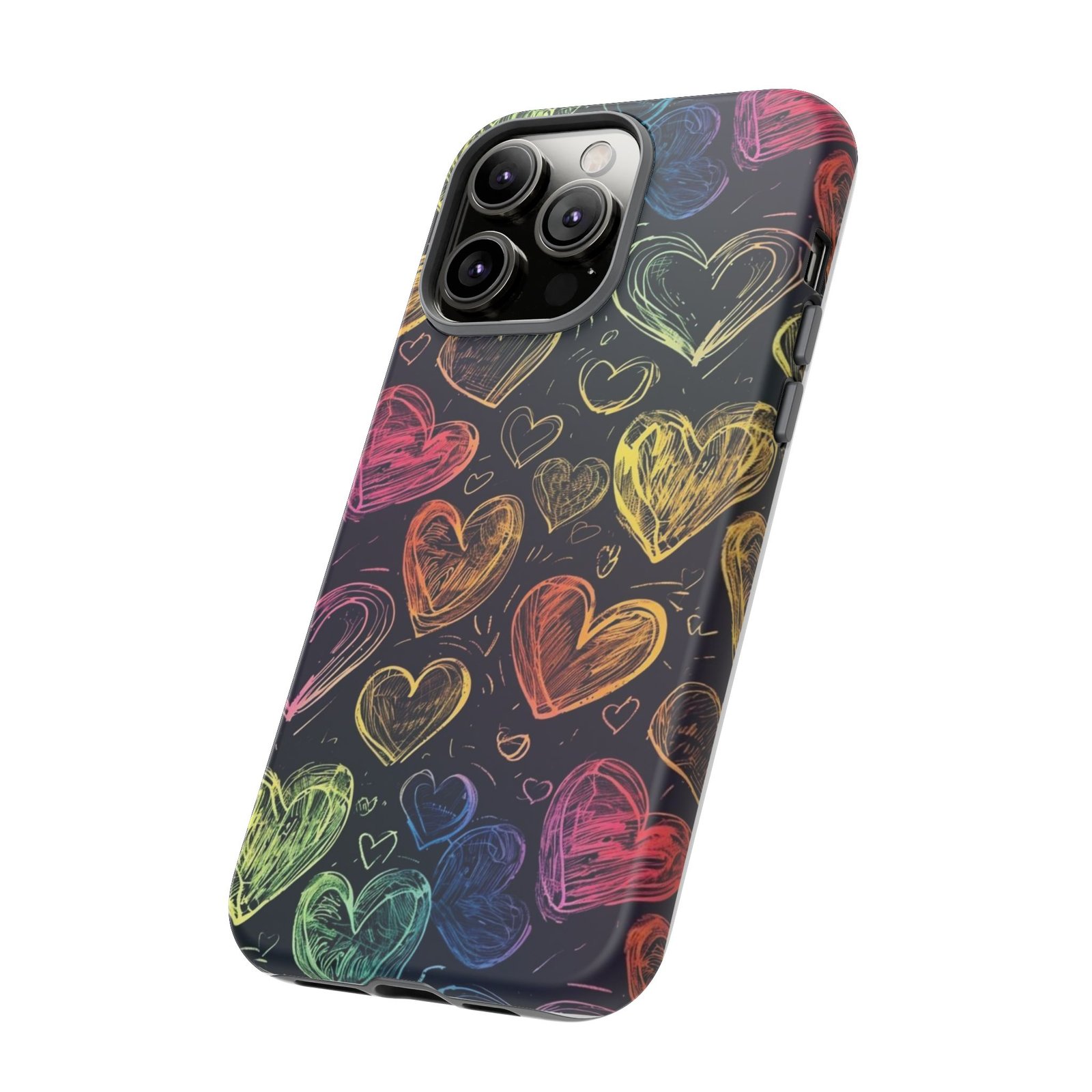 Colorful Heart Phone Case, Rainbow Love Design, Tough Phone Case, Gift for Couples, Fun Phone Accessory, Cute Heart Case - Image 36