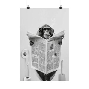 Whimsical Monkey Business Poster, Fun Wall Art, Animal Decor, Unique Gift, Office Decor, Home Decoration