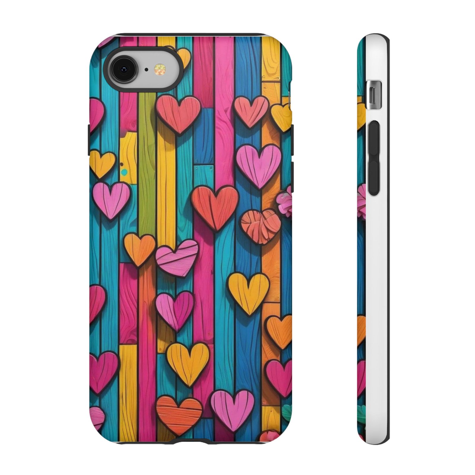 Colorful Heart Phone Case, Tough Cases, Vibrant Phone Cover, Gift for Her, Cute Phone Accessories, Valentine's Day Gift, Birthday Gift - Image 2