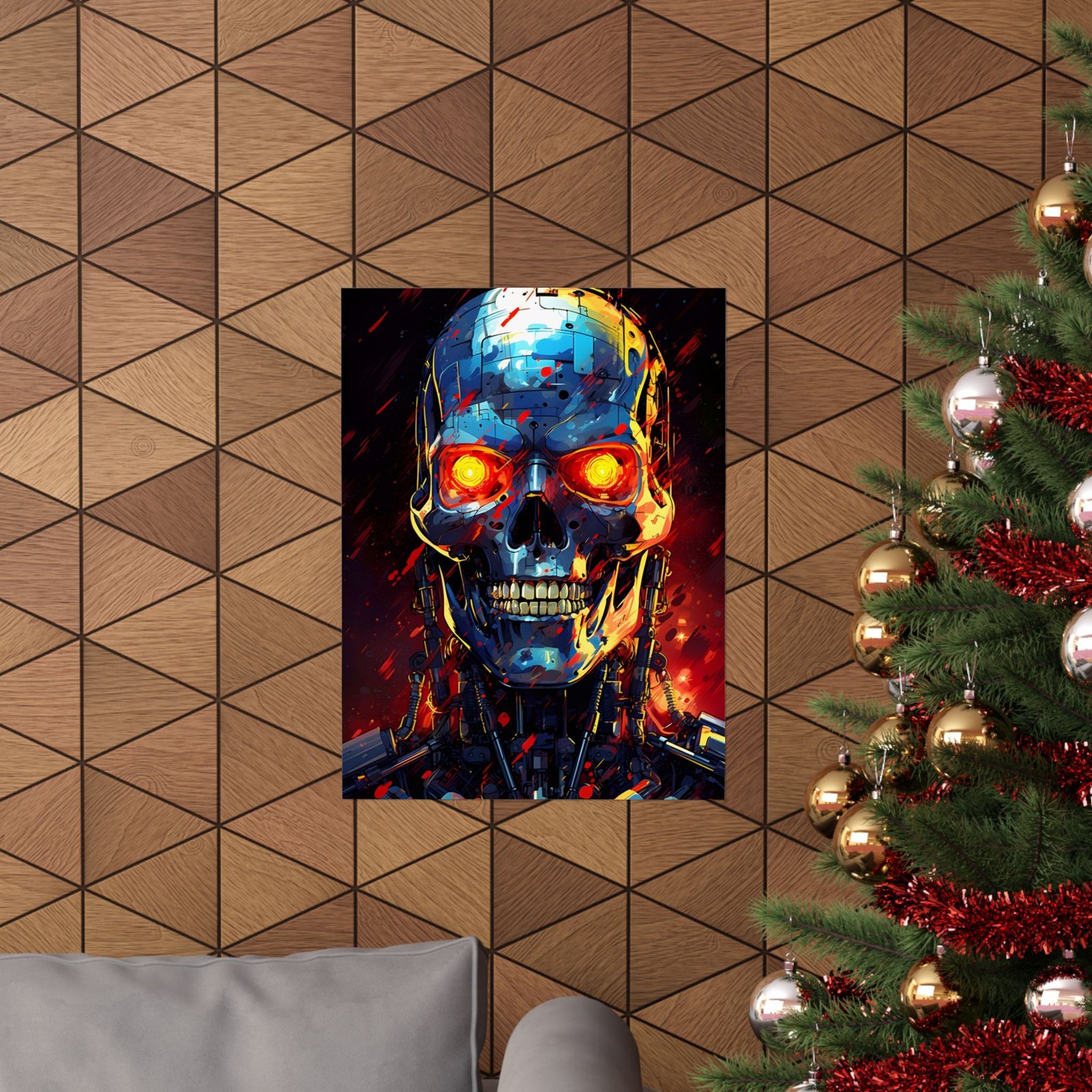 Futuristic Robot Art Print, Sci-Fi Wall Decor, Matte Poster for Tech Lovers, Statement Art for Home, Unique Gift Idea Terminator - Image 5