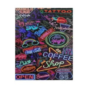 Neon Sign Puzzle Game Night, Fun Family Activity, 110/252/520/1014-piece Puzzle, Retro Decor, Gift for Puzzle Lovers, Coffee Shop Vibe