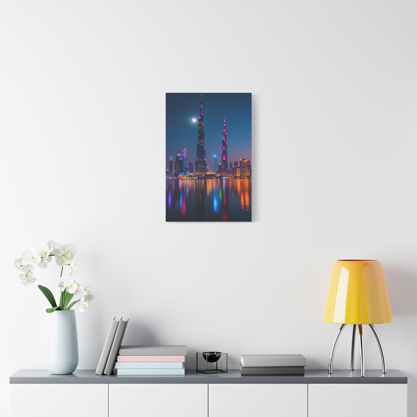 Cityscape Art Canvas Print, Modern Wall Decor for Home, Urban Night Scene, Office Decoration, Gift for City Lovers, 12x18 Inch - Image 6