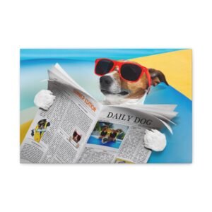 Fun Dog Print Canvas Art, Playful Pet Decor, Dog Lover Gift, Summer Vibes Wall Art, Quirky Home Decoration