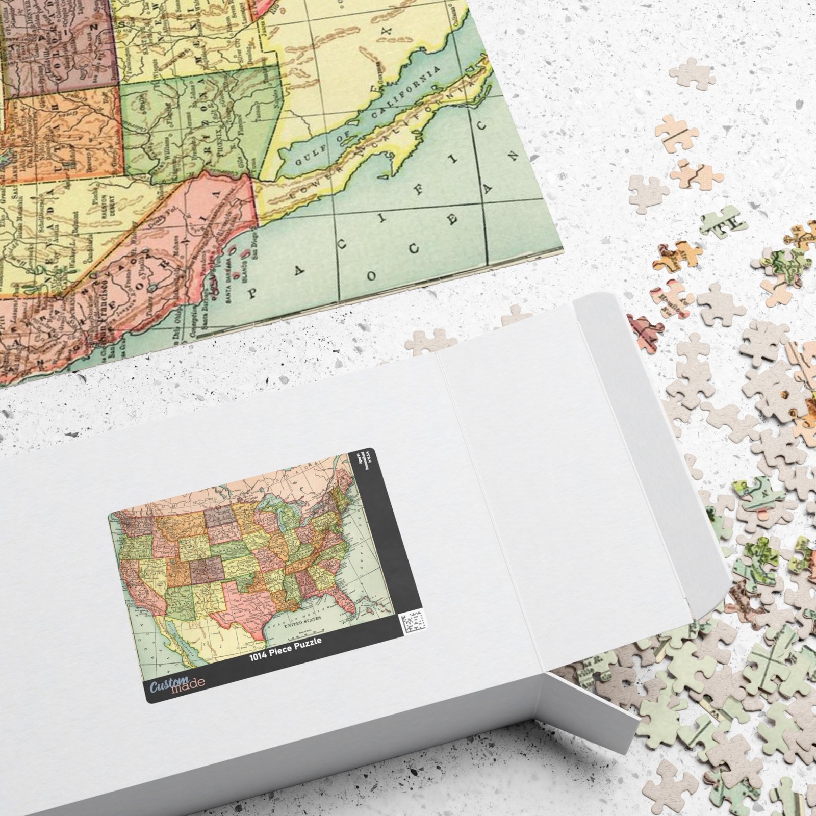Vintage US Map Puzzle, Educational Puzzle, Fun Family Activity, Geography Gift, Home Decor - Image 7