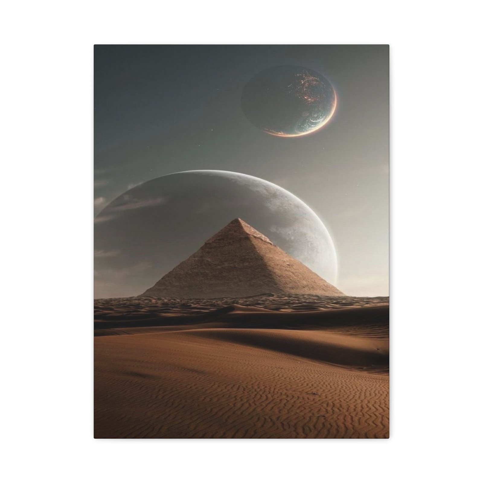 Surreal Pyramid Wall Art Canvas, Cosmic Landscape, Dreamy Decor for Home, Office, Unique Gift, Modern Wall Art - Image 2