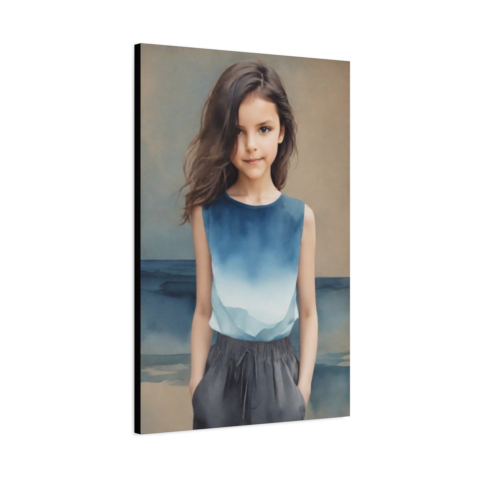 Pretty Girl Ocean-Inspired Wall Art, Matte Canvas Print for Home Decor, Unique Kid's Room Art, Beach Themed Art, Gifts for Ocean Lovers - Image 4