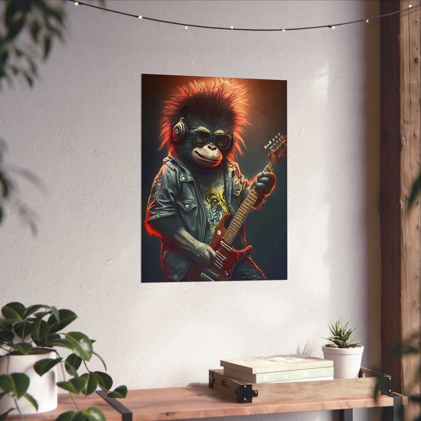 Rockin' Monkey Poster, Funky Art for Music Lovers, Retro Wall Decor, Gift for Musicians, Unique Home Decor, Animal Art - Image 5