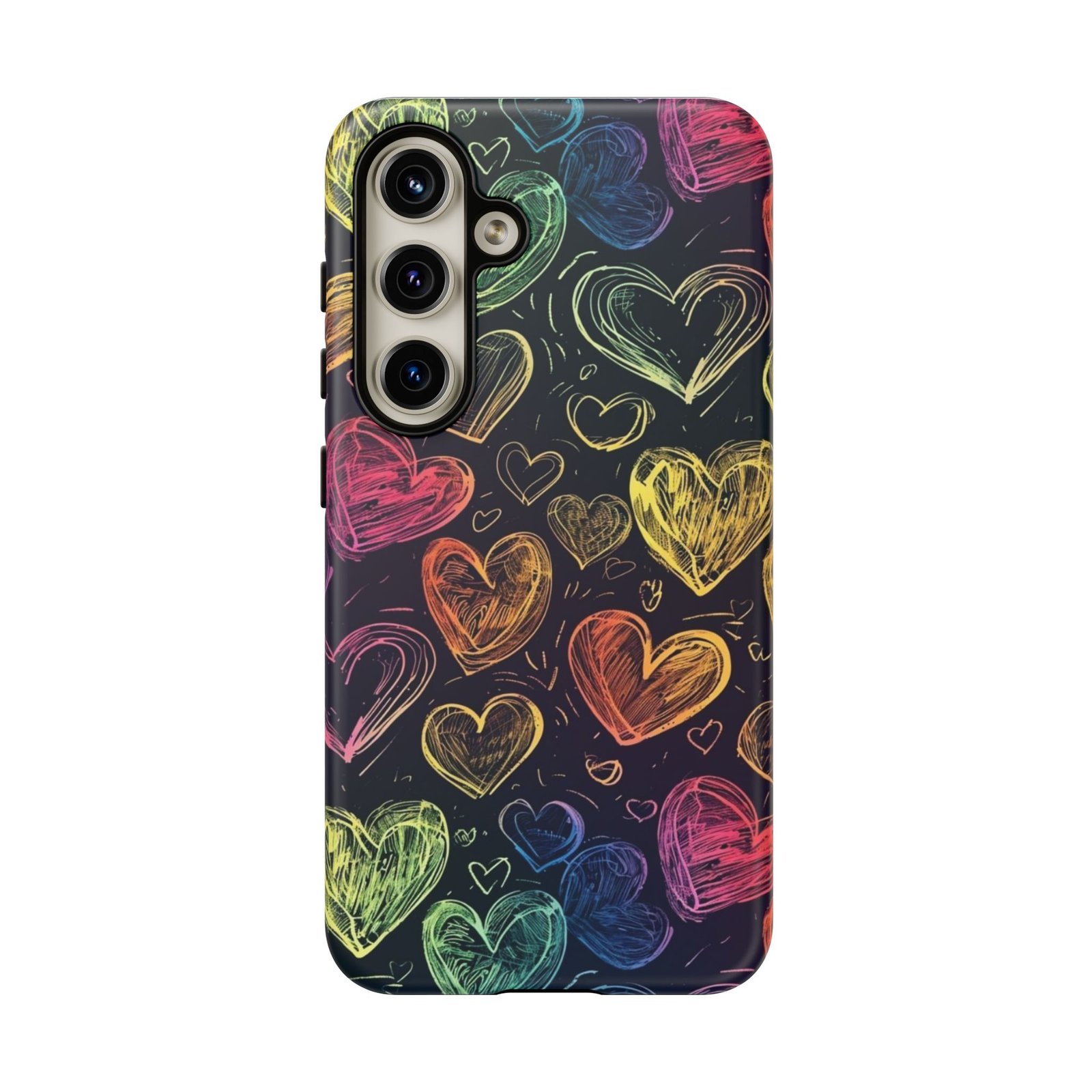 Colorful Heart Phone Case, Rainbow Love Design, Tough Phone Case, Gift for Couples, Fun Phone Accessory, Cute Heart Case - Image 82