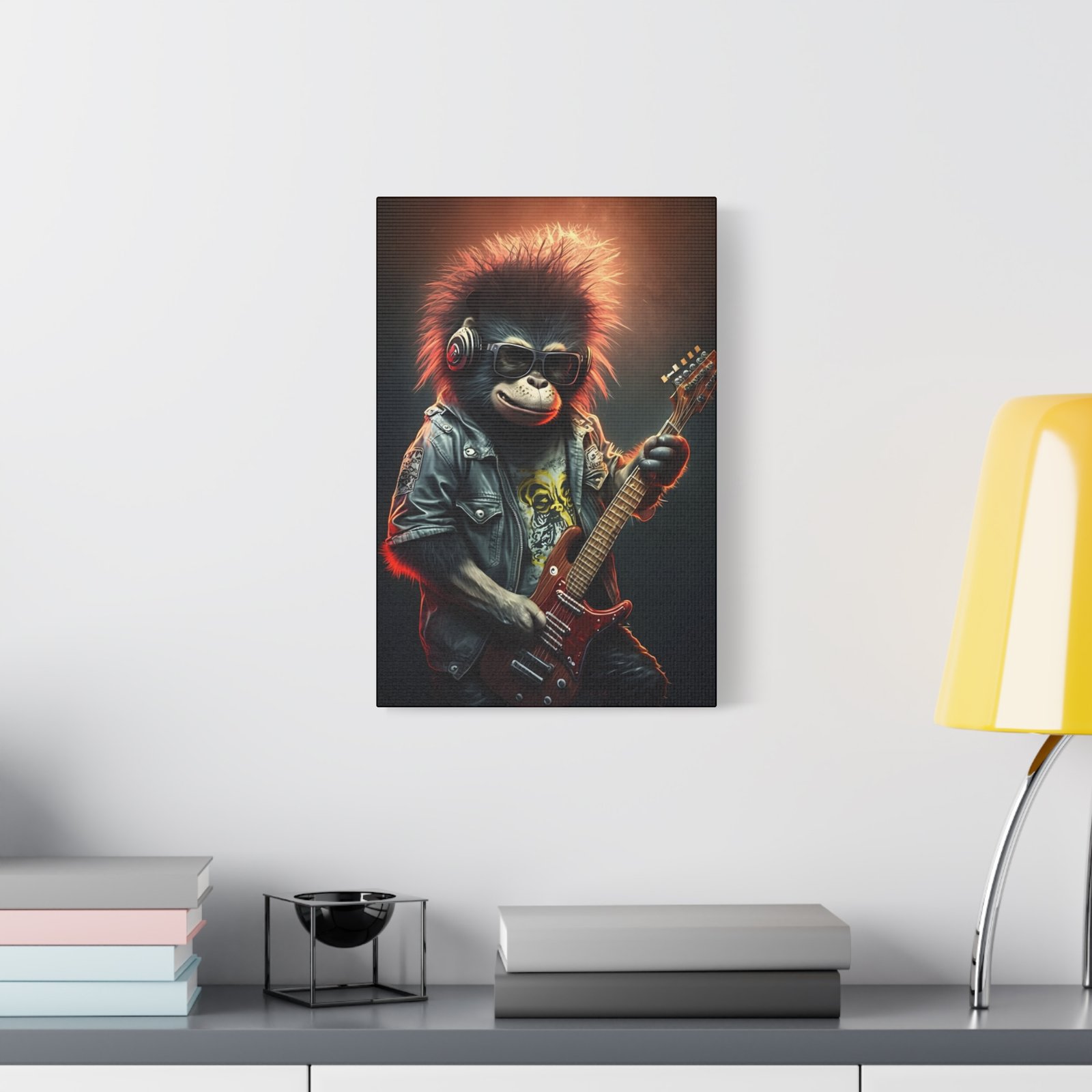 Rockstar Monkey Canvas Art Print, Music Decor, Gorilla Wall Art, Fun Artwork, Gift for Musicians, Birthday, Funky Home Decor - Image 4