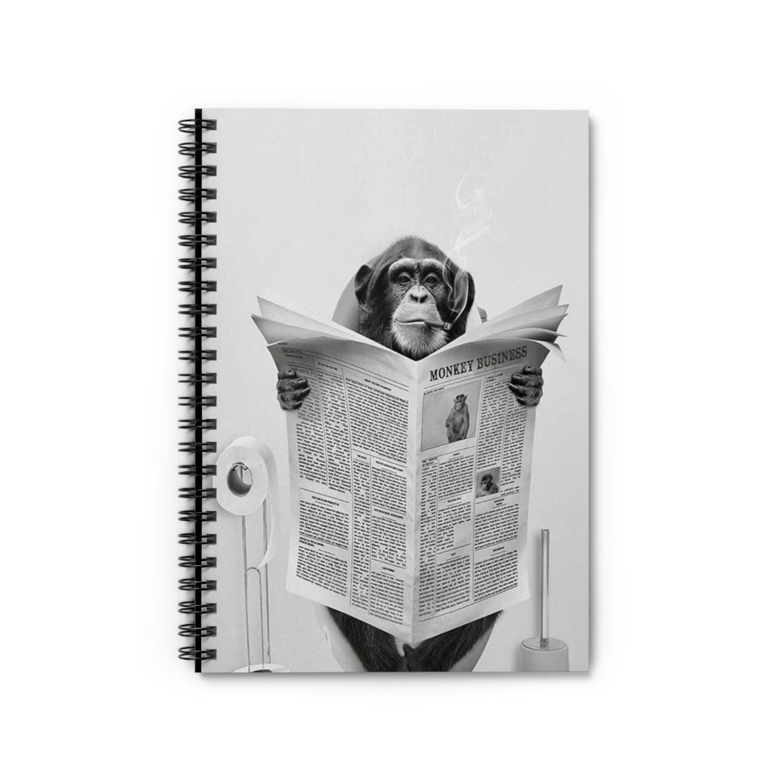 Monkey Business Spiral Notebook for Fun Notes, Cute Gift for Students, Journaling, Office Supplies, Animal Lovers