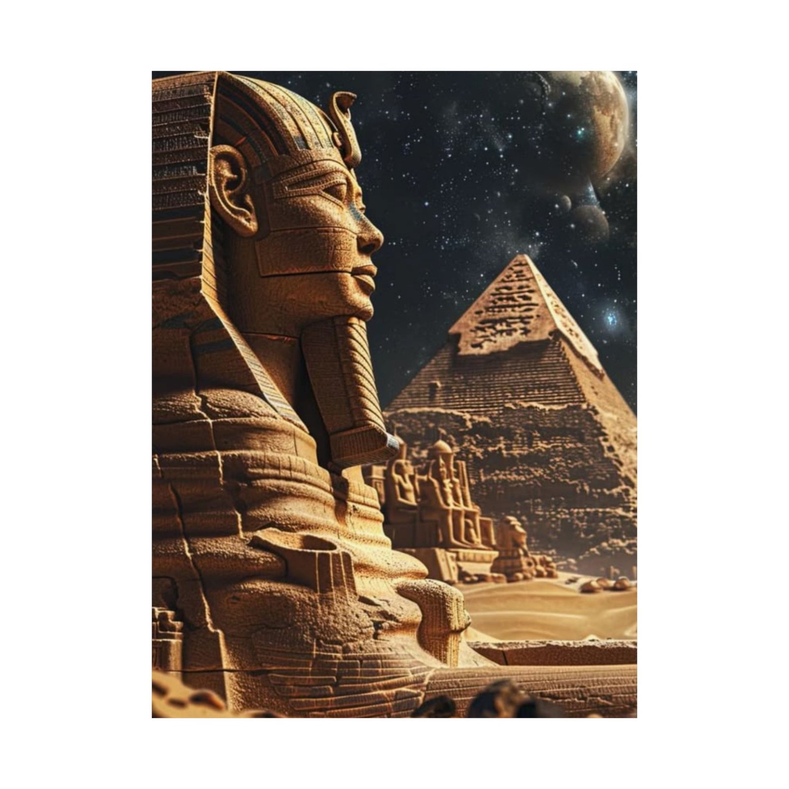Ancient Egypt Matte Poster, Egyptian Art Print, Pyramid Wall Decor, Home Office Aesthetic, Gift for History Lovers - Image 3