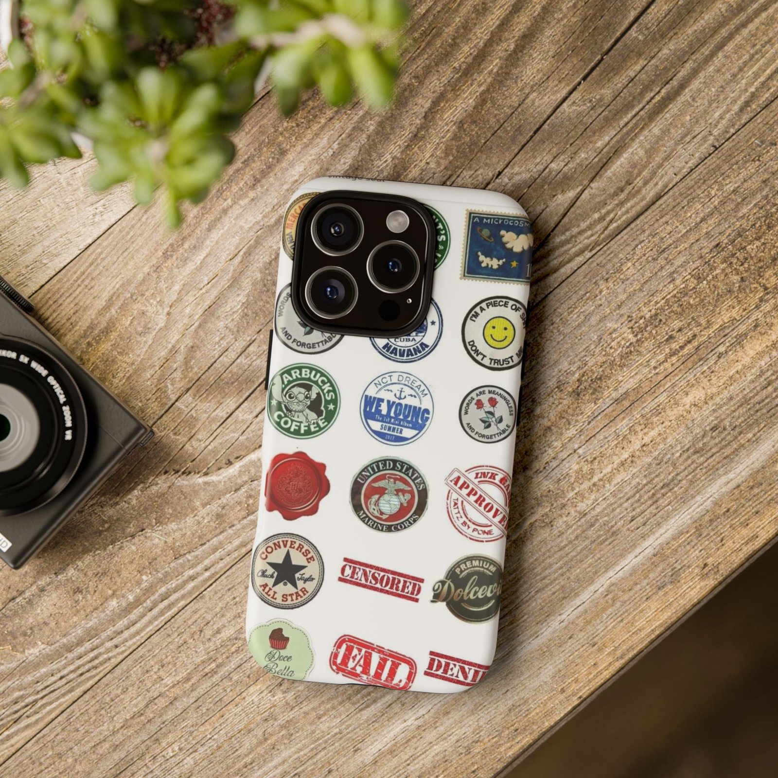 Vintage Patch Phone Case, Tough Cases, Retro Design, Unique Gifts for Coffee Lovers, Fun Cell Phone Cover, Hipster Accessory - Image 151