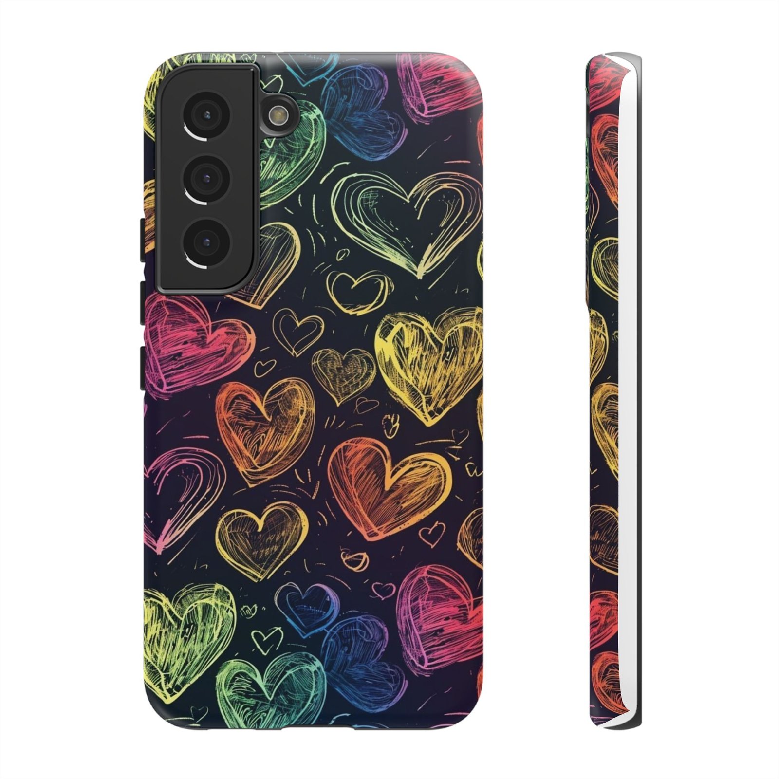 Colorful Heart Phone Case, Rainbow Love Design, Tough Phone Case, Gift for Couples, Fun Phone Accessory, Cute Heart Case - Image 21