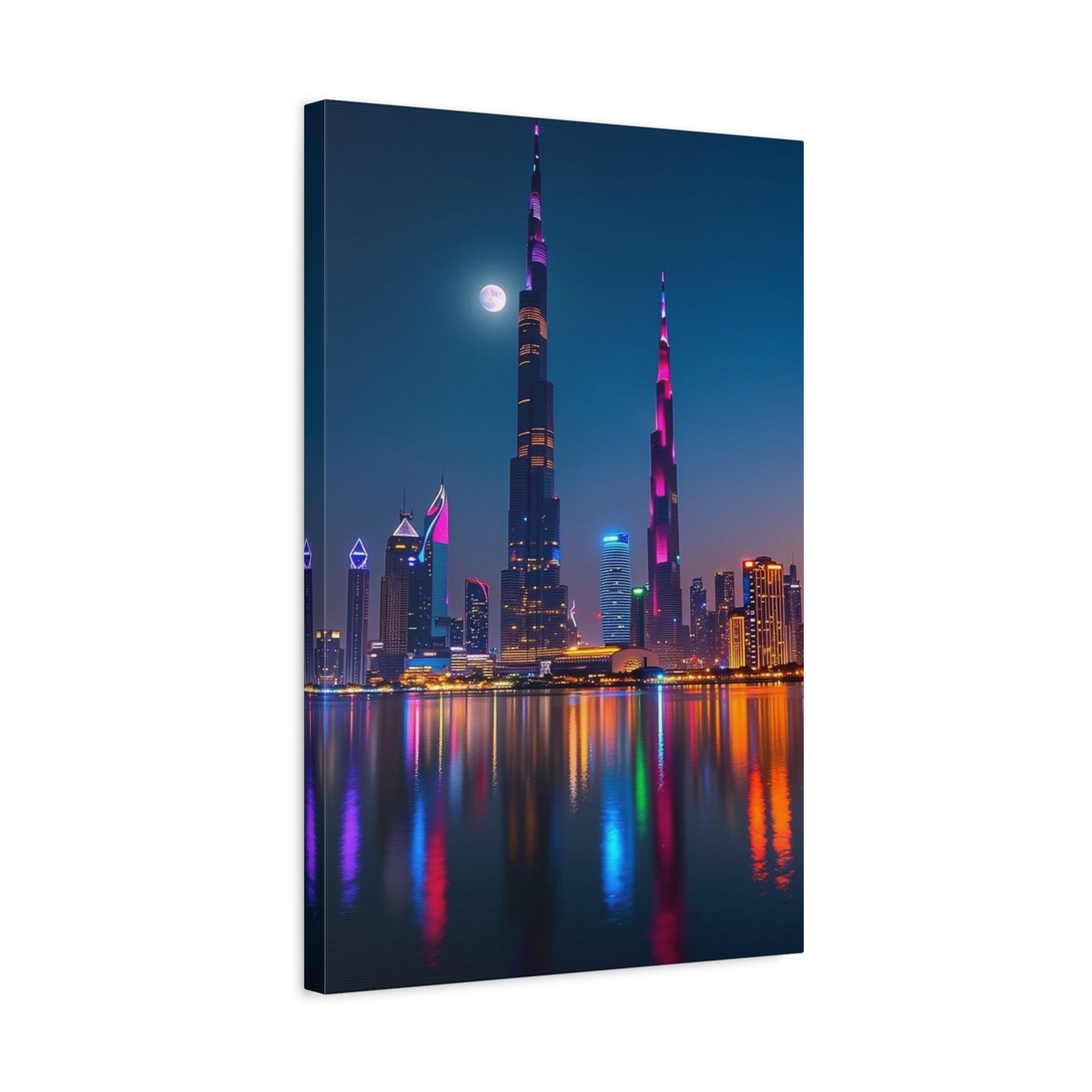 Cityscape Art Canvas Print, Modern Wall Decor for Home, Urban Night Scene, Office Decoration, Gift for City Lovers, 12x18 Inch - Image 3