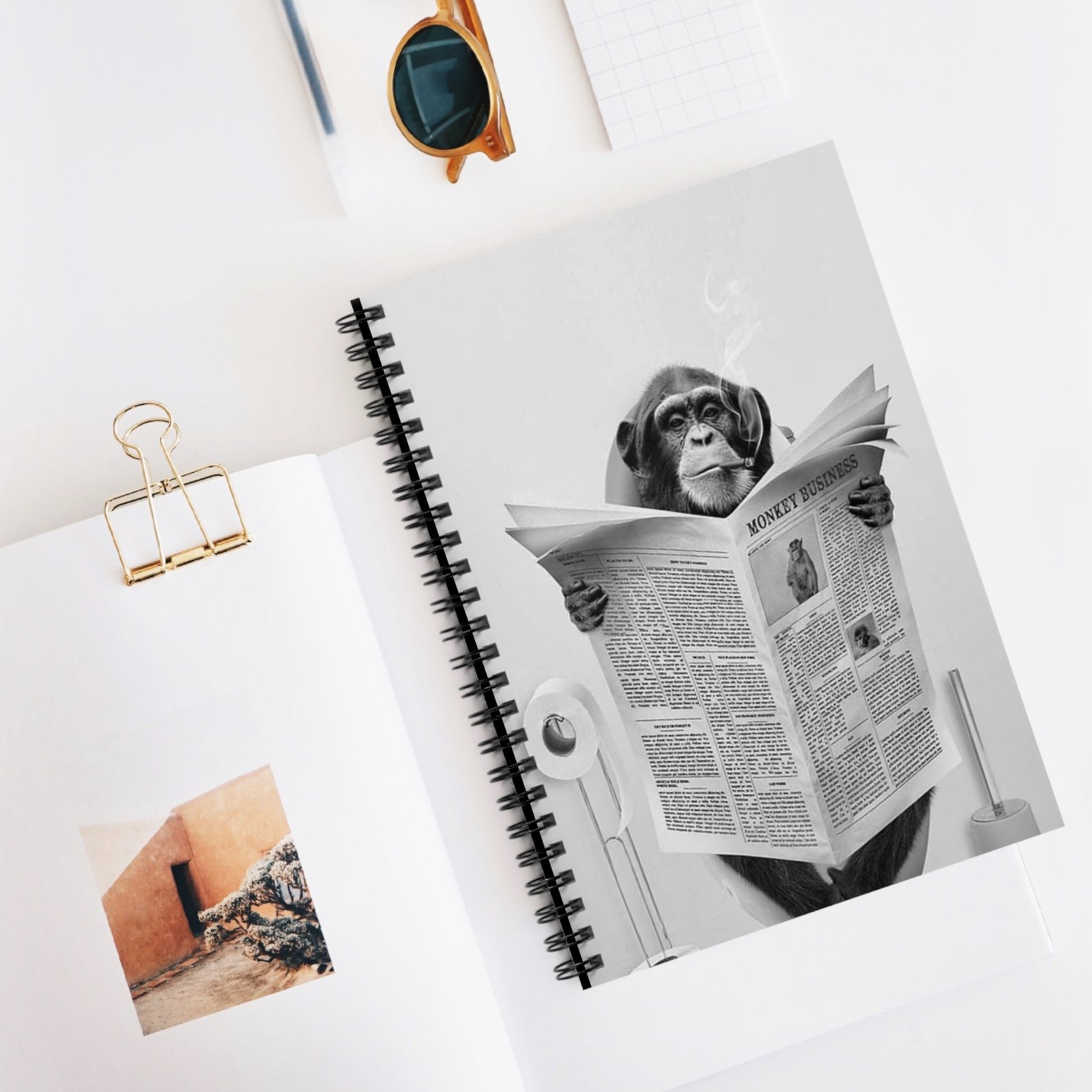 Monkey Business Spiral Notebook for Fun Notes, Cute Gift for Students, Journaling, Office Supplies, Animal Lovers - Image 5