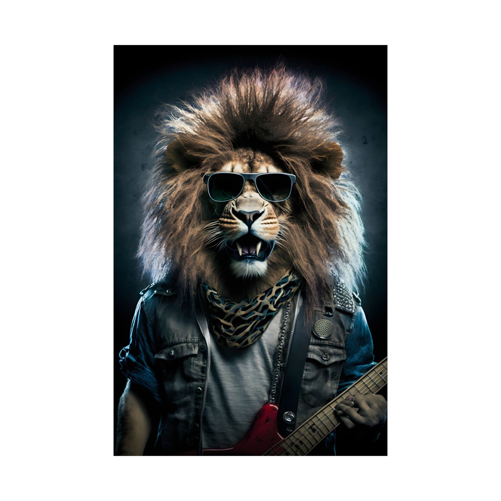 Cool Lion Rock Music Poster, Fun Wall Art for Musicians, Perfect Gift for Music Lovers and Teens, Home Decor, Unique Art Print - Image 2