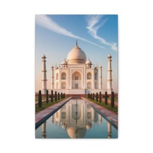 Elegant Taj Mahal Canvas Print, Home Decor Art, Wall Art for Living Room, Gift for Art Lovers, Unique Home Decoration