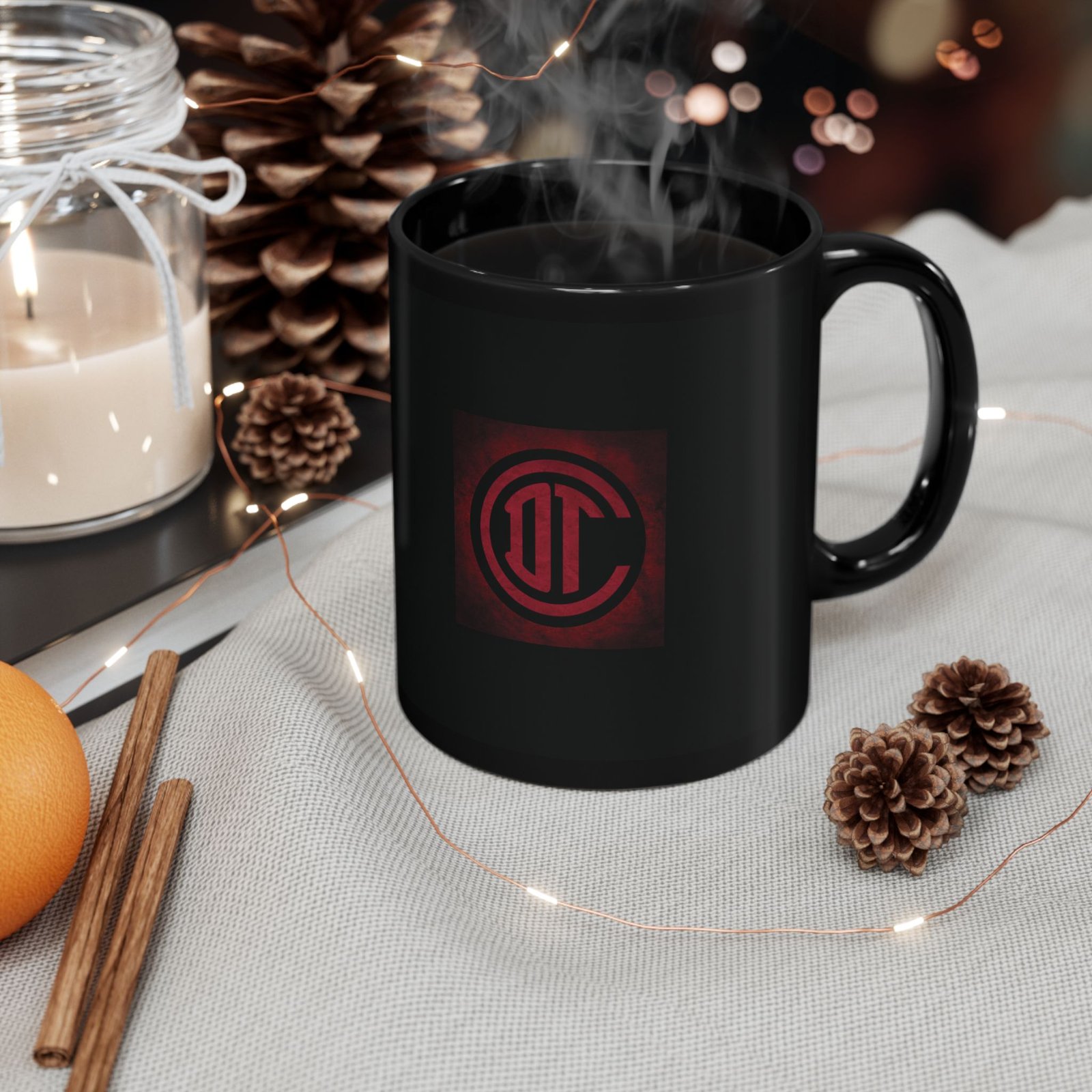 Toluca Futbol Crest Black Coffee Mug — Soccer Fan 11oz/15oz