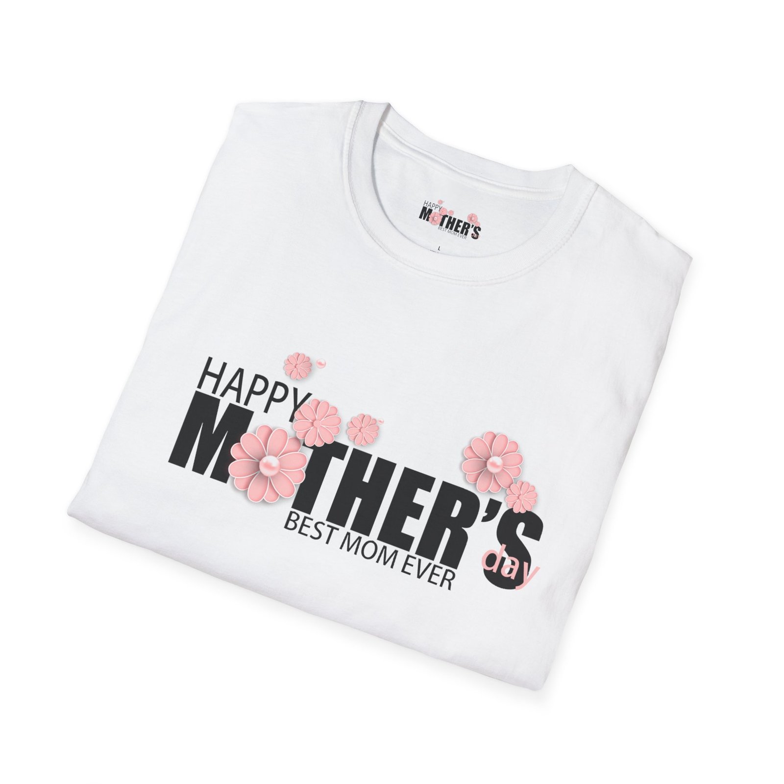 Mother's Day Floral T-Shirt | Gift for Mom | Softstyle Tee | Mother's Day Celebration | Best Mom Ever | Casual Wear | Floral Print - Image 8