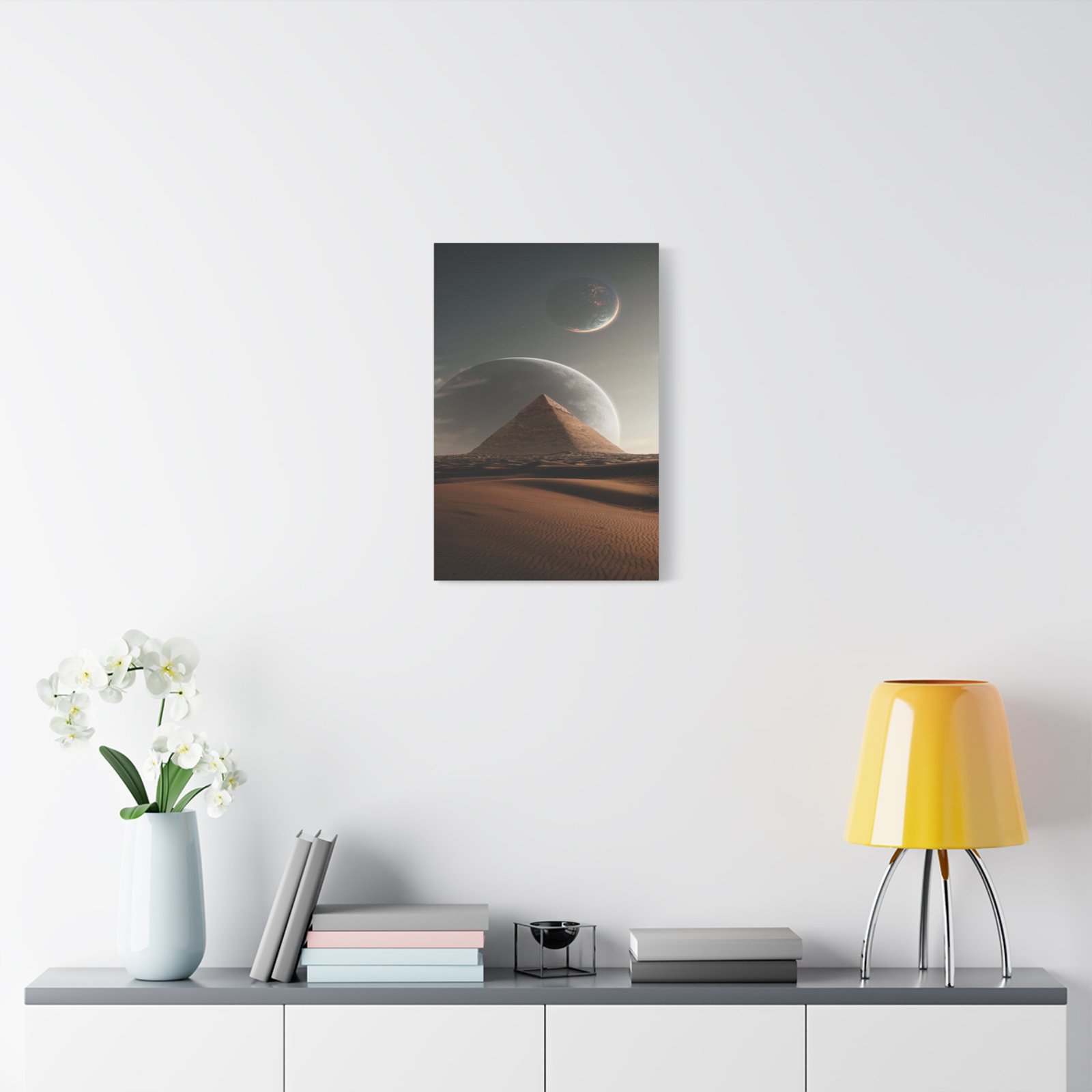 Surreal Pyramid Wall Art Canvas, Cosmic Landscape, Dreamy Decor for Home, Office, Unique Gift, Modern Wall Art - Image 5