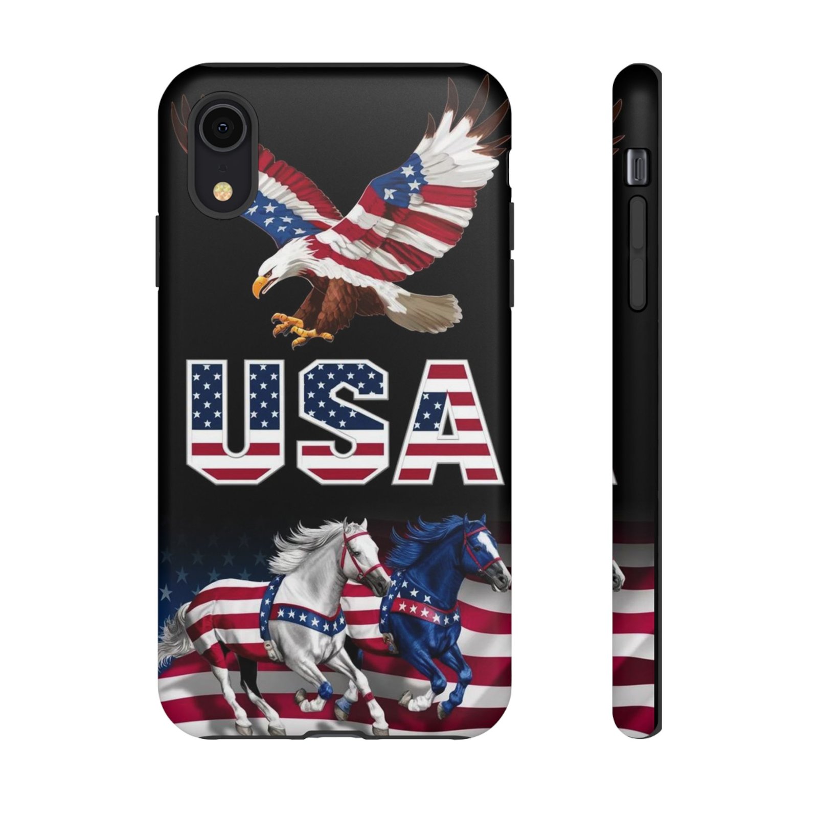 USA Patriotic Phone Case with American Eagle & Horses, Tough Cases, USA Phone Cover, Gift for Veterans, 4th of July, American Flag - Image 8