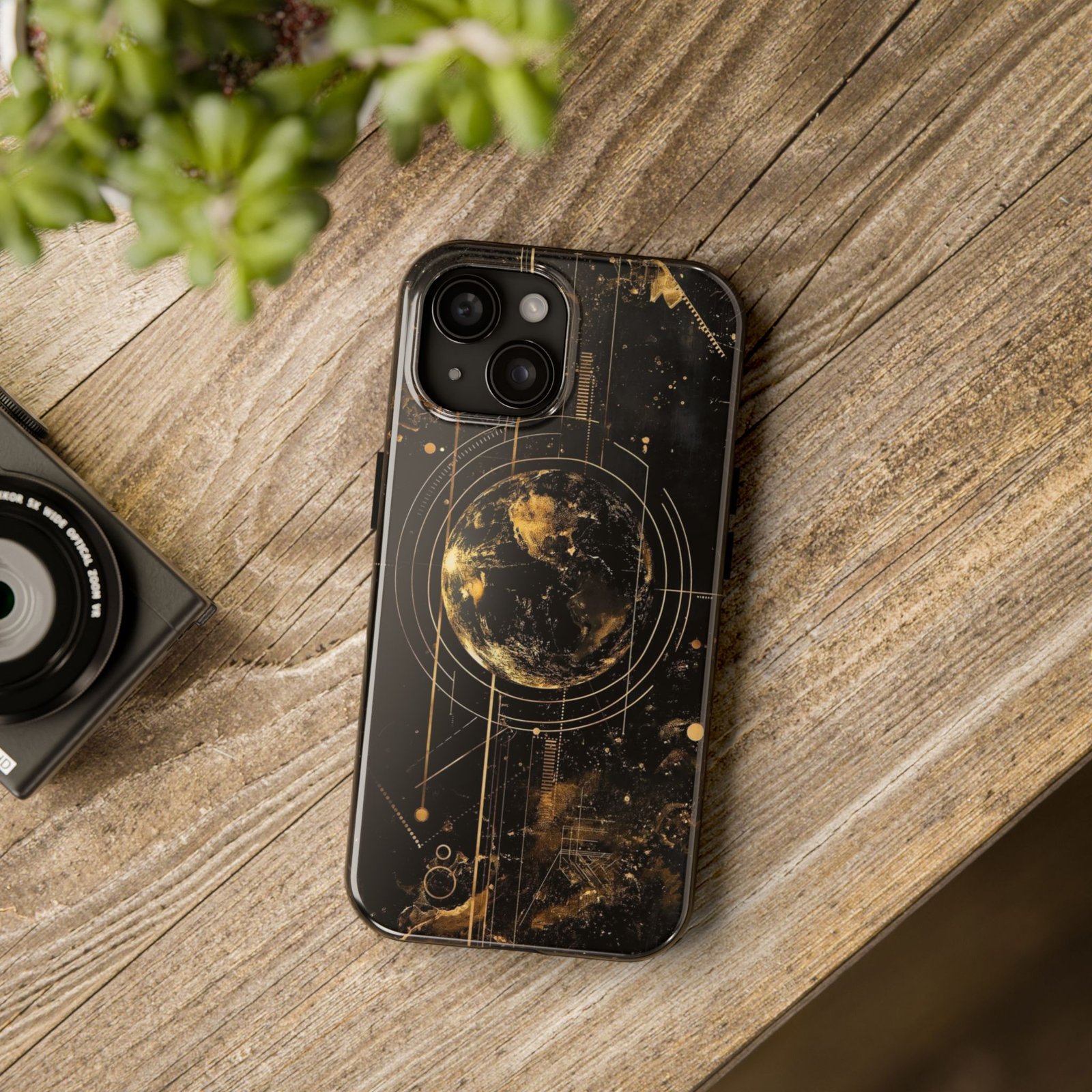 Cosmic Gold Earth Phone Case - Tough Protection for Astronaut Lovers, Unique Gift for Tech Enthusiasts, Space Vibes, Stylish Accessory, - Image 3
