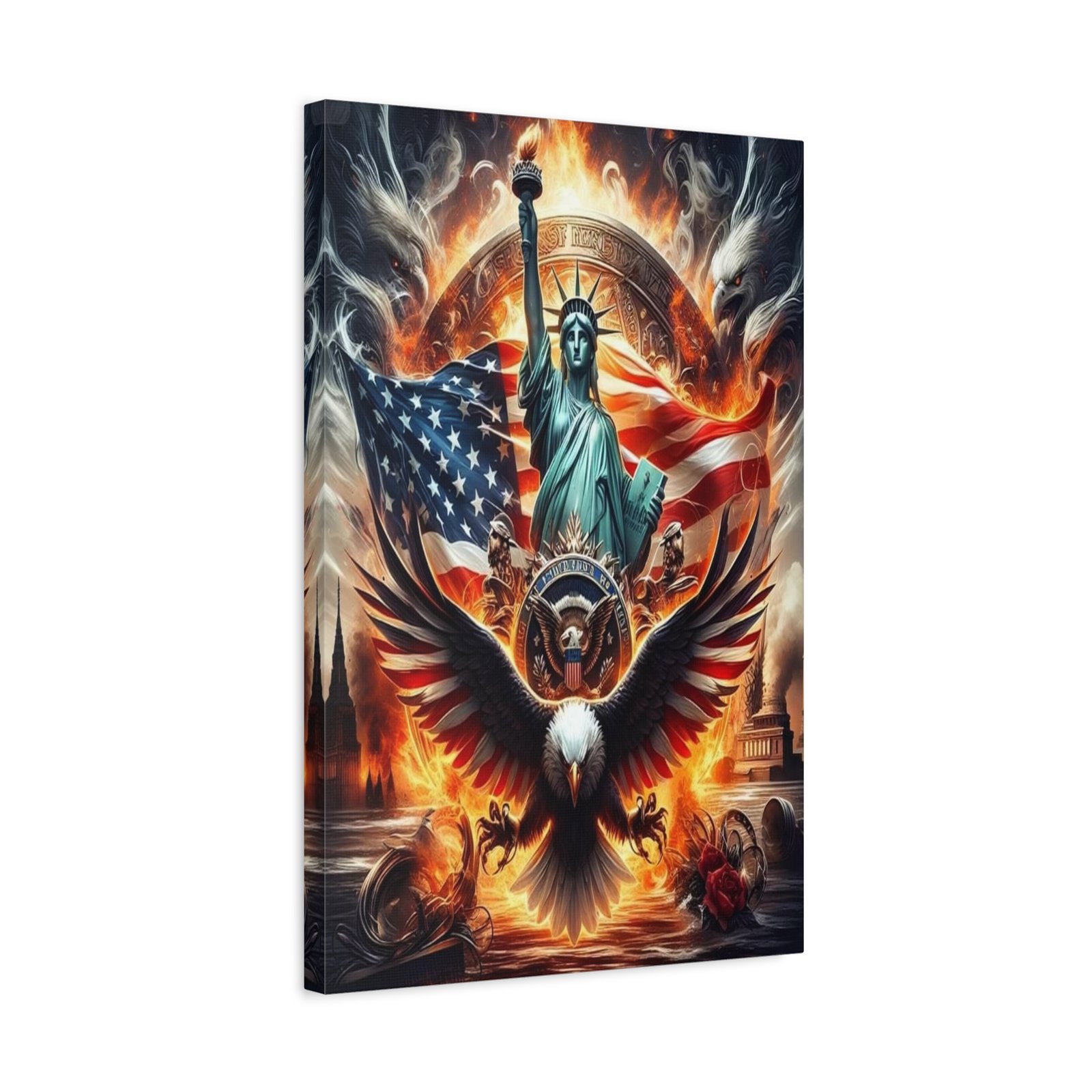 Patriotic Canvas Art Print, Inspirational Decor, USA Flag Artwork, Gift for Veterans, 4th of July Wall Decor, Freedom Inspired Home - Image 3