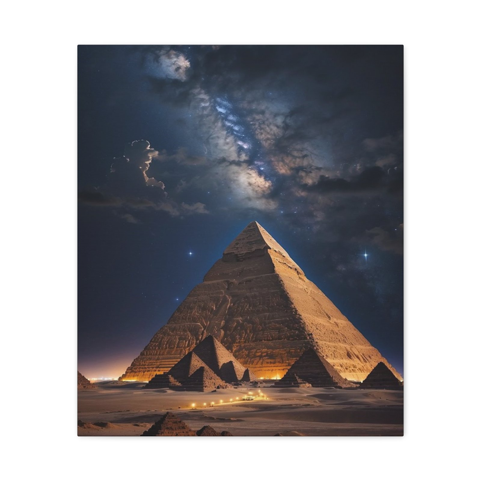 Celestial Pyramid Canvas Art Print, Wall Decor for Home, Unique Gift, Living Room Art, Egyptian Themed Artwork, Night Sky Canvas - Image 2