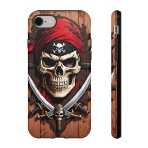 Pirate Skull Phone Case, Tough Phone Cover, Skull Design, Unique Gift for Pirates, Halloween, Adventure Lovers, Geeky Gift