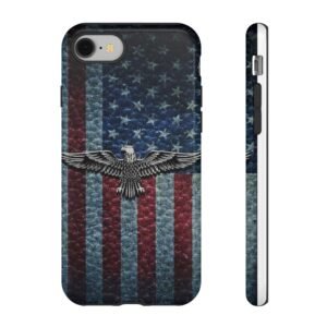 Tough Cases - Eagle American Flag Phone Case, Patriotic Cell Phone Cover, USA Themed Gift, Military Style Case, Independence Day Decor