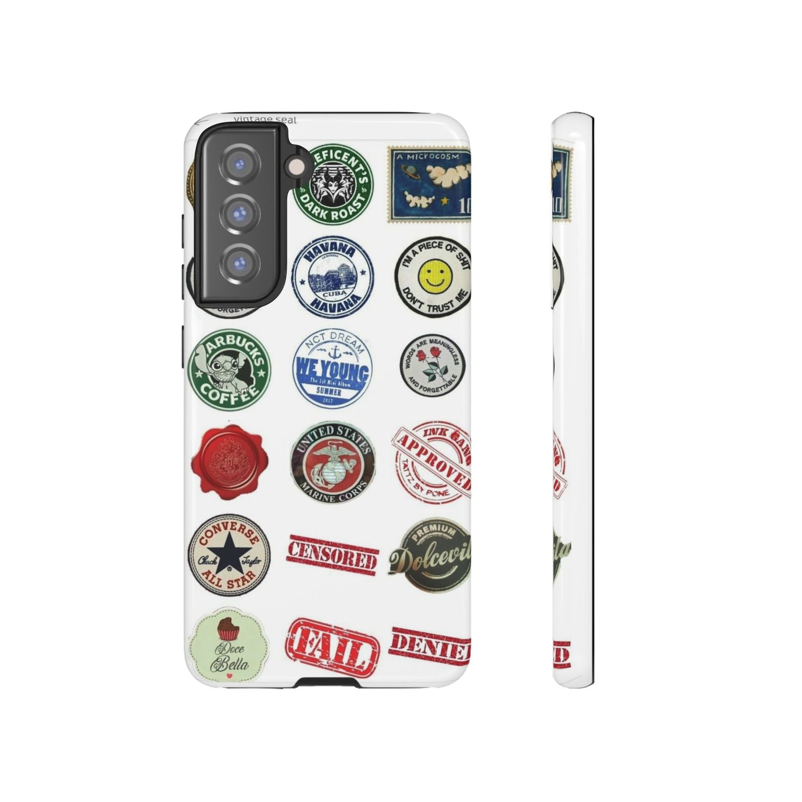 Vintage Patch Phone Case, Tough Cases, Retro Design, Unique Gifts for Coffee Lovers, Fun Cell Phone Cover, Hipster Accessory - Image 45